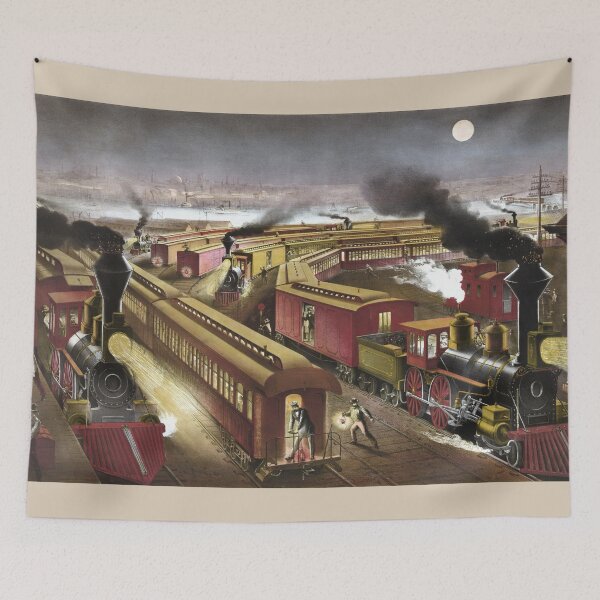 Item preview, Vintage American Railroad Art - Three Trains - Lithograph designed and sold by karwilberevivalcollection.