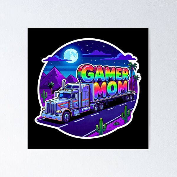 Item preview, Gamer Mom - Neon Synthwave Trucker Aesthetic designed and sold by GreyChocolate.