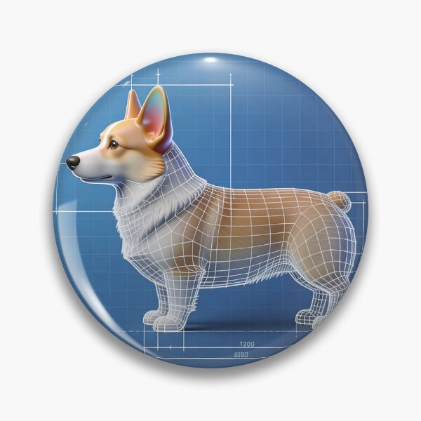 Item preview, CORGI BLUEPRINT SIDE VIEW designed and sold by Ink & Iron Studio.