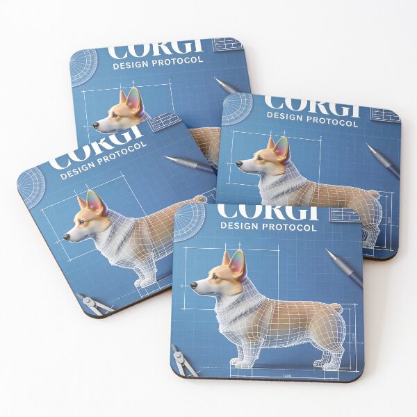 Item preview, CORGI BLUEPRINT SIDE VIEW designed and sold by Ink & Iron Studio.