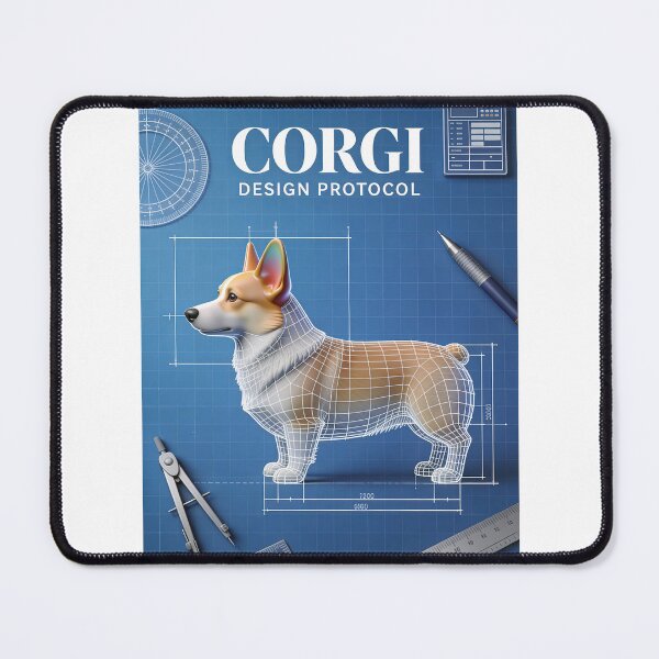 Item preview, CORGI BLUEPRINT SIDE VIEW designed and sold by Ink & Iron Studio.