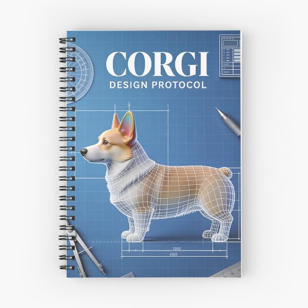 Item preview, CORGI BLUEPRINT SIDE VIEW designed and sold by Ink & Iron Studio.