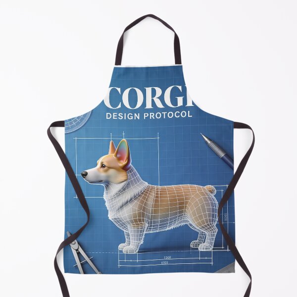 Item preview, CORGI BLUEPRINT SIDE VIEW designed and sold by Ink & Iron Studio.