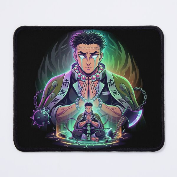 Item preview, Gyomei Himejima Stone Hashira Neon Anime Art designed and sold by Innova_Creations.
