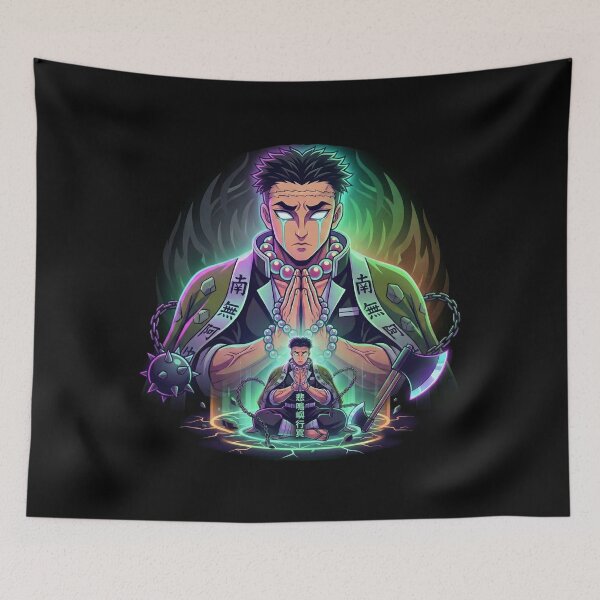Item preview, Gyomei Himejima Stone Hashira Neon Anime Art designed and sold by Innova_Creations.