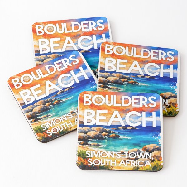 Item preview, Boulders Beach, Simon’s Town, South Africa – Watercolor Beach Poster designed and sold by Sea Gem.