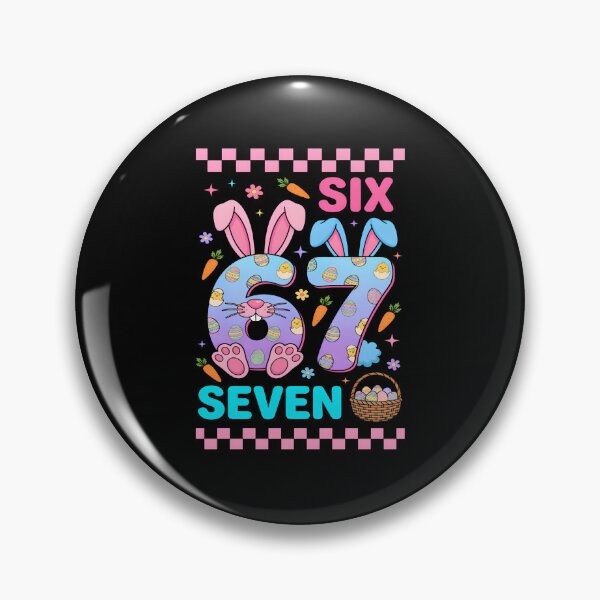 Aperçu de l'œuvre 67 mèmes drôles de Six Seven Gen avec un lapin mignon pour Pâques créée et vendue par Desdenhoshell.