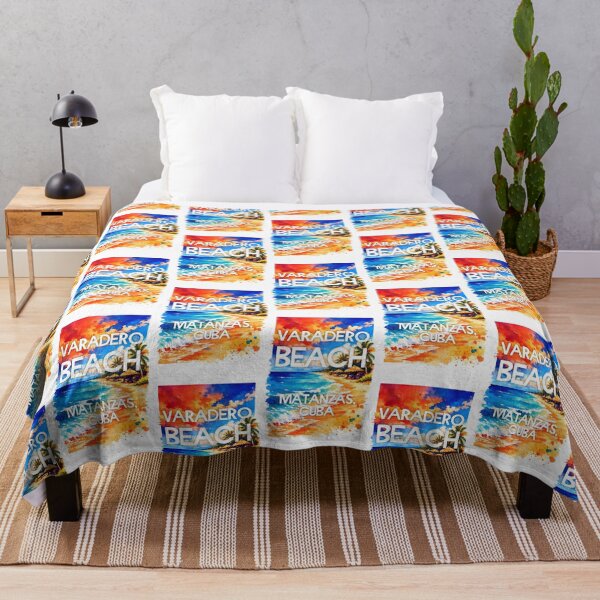 Artikelvorschau, Strand von Varadero, Matanzas, Kuba – Aquarell-Strandposter entworfen und verkauft von Sea Gem.