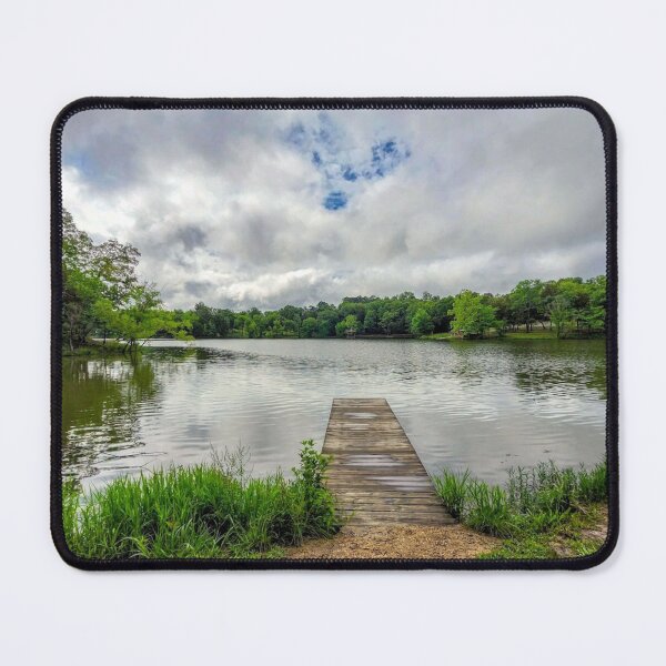 Item preview, Lake Charles State Park Arkansas - Calm Lake Dock Landscape designed and sold by Blossom-Breeze.