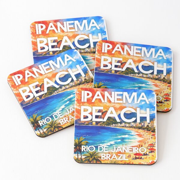 Item preview, Ipanema Beach, Rio de Janeiro, Brazil – Watercolor Beach Poster designed and sold by Sea Gem.