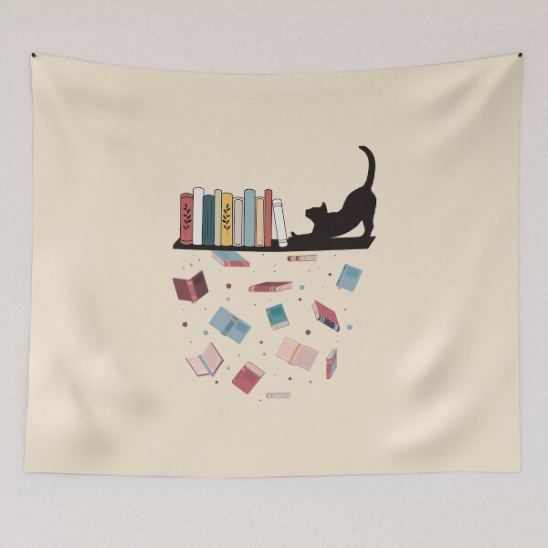 Item preview, Cat on bookshelf designed and sold by Writerly Musings.