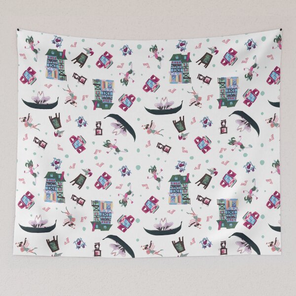 Item preview, Cute Romantic Doodle Pattern - Love Hearts & Fairytale Designe designed and sold by PaulaP-C.