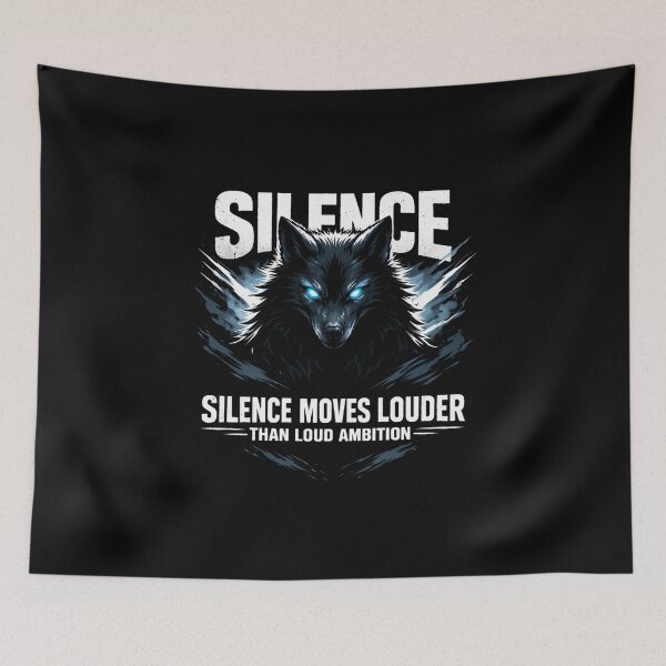 Item preview, Fox Animalcore Art Silence Moves Louder Ambition Quote Orange and Black Fire designed and sold by SoulFlex.