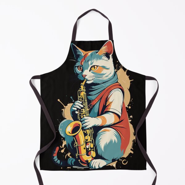 Item preview, Saxophonist Cat Funny Jazz designed and sold by estheticianart.