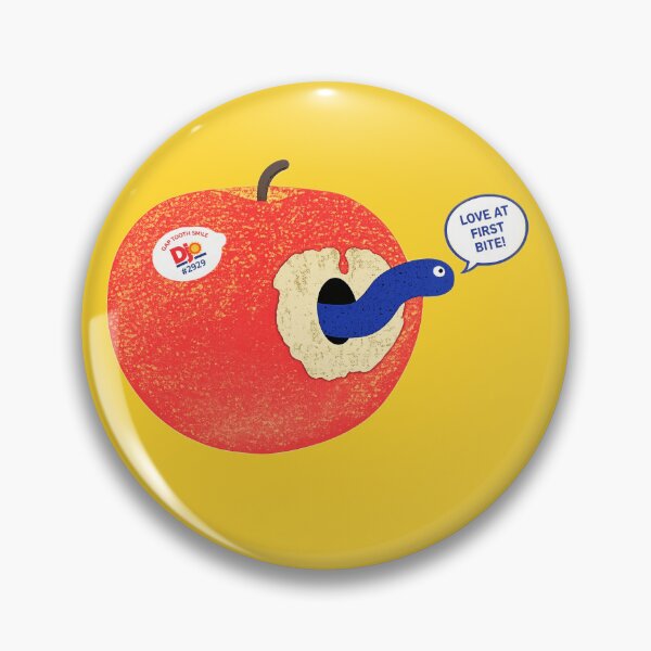 Item preview, djo gap tooth smile love at first bite apple sticker designed and sold by eliavxmp.
