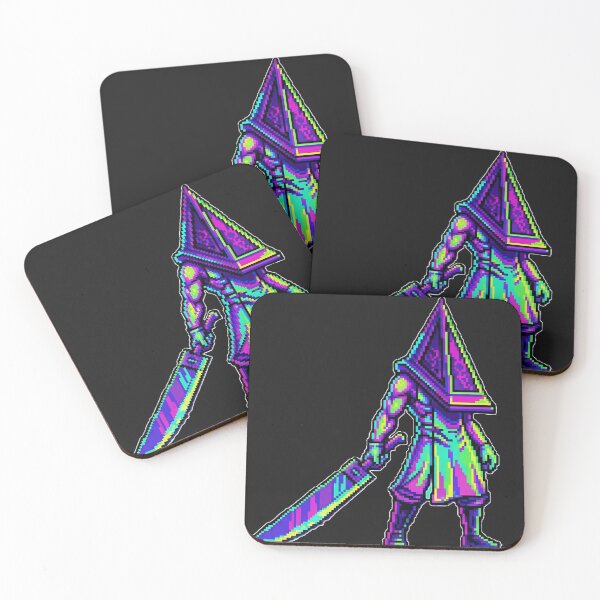 Item preview, Retro Synthwave Pyramid Head: Silent Pixel Horror designed and sold by THELOREAN.