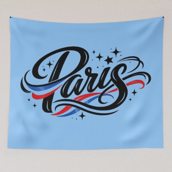 Item preview, Paris Urban Script – French Tricolor Street Style designed and sold by wanado.