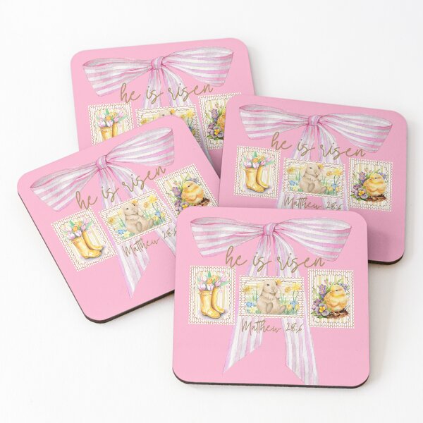 Item preview, He Is Risen, Matthew 286, Coquette, Easter Bunny And Chick, Spring Flowers designed and sold by Forevermore.