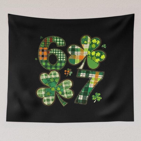 Item preview, 67 Meme Shamrock Patchwork St Patricks Day Gen Alpha Slang designed and sold by Dear-Blue.