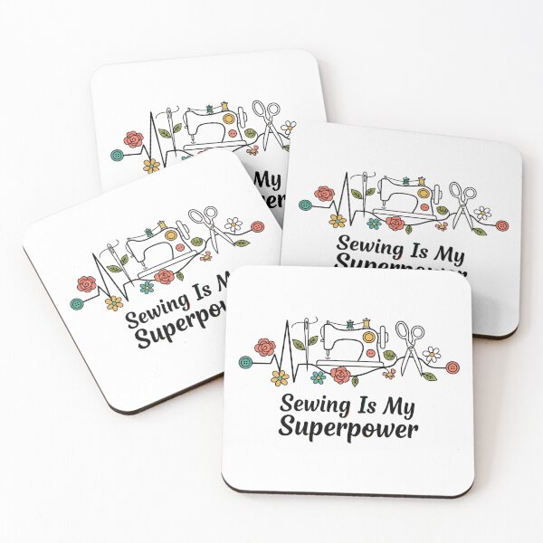 Item preview, Sewing Is My Superpower Heartbeat Sewing Machine T‑Shirt Design designed and sold by Muzgle.