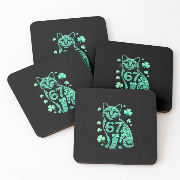 Item preview, Lucky 67 Cat Shamrock Clover St Patricks Day Irish Kitten designed and sold by Dear-Blue.