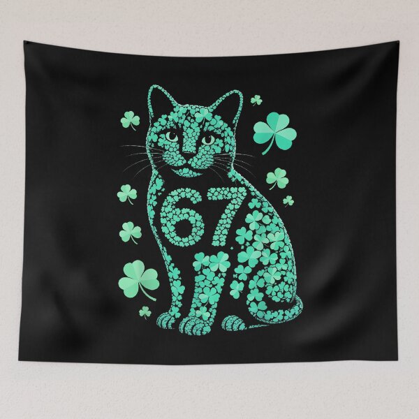 Item preview, Lucky 67 Cat Shamrock Clover St Patricks Day Irish Kitten designed and sold by Dear-Blue.