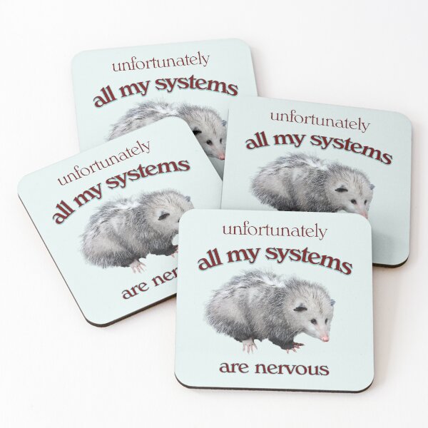 Item preview, All My Systems Are Anxious Possum Meme designed and sold by snazzyseagull.