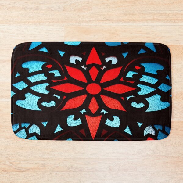 Item preview, Red Floral Stained Glass designed and sold by Sachie's Studio.