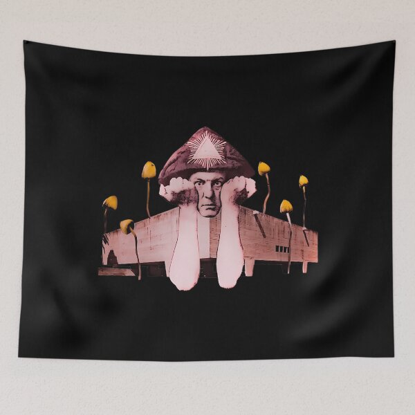 Item preview,  Aleister Crowley Collage Mushrooms designed and sold by ChantalMaillard.