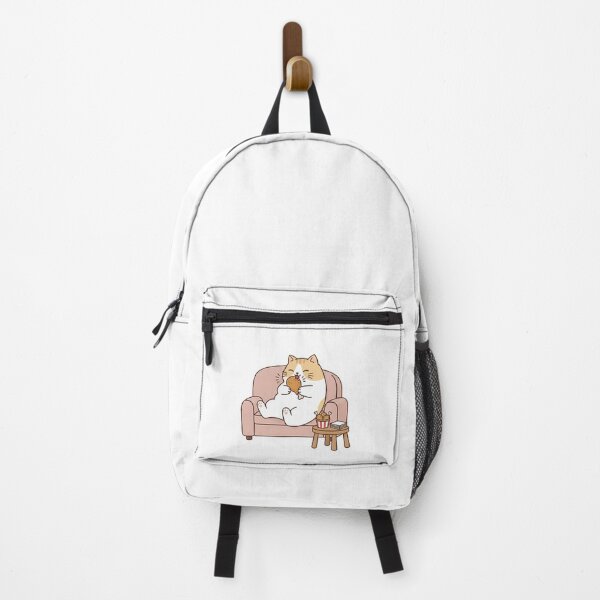 Item preview, Ultimate Happiness: Cute Chubby Kitty Eating Fried Chicken - Noopnyang Studio designed and sold by NoopnyangStudio.
