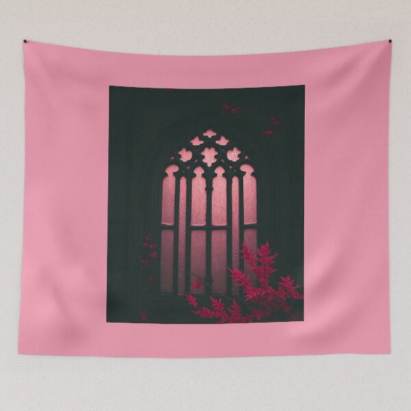 Item preview, Pink Gothic Stained Glass designed and sold by Sachie's Studio.