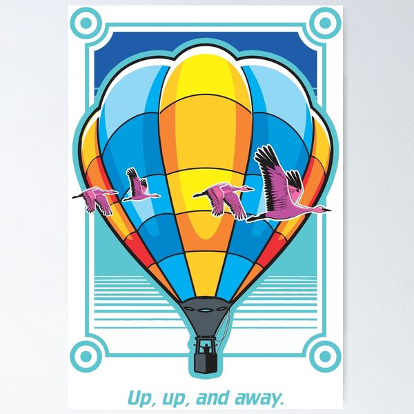 Item preview, Hot Air Balloon Adventure with Birds designed and sold by Vector-Artist.