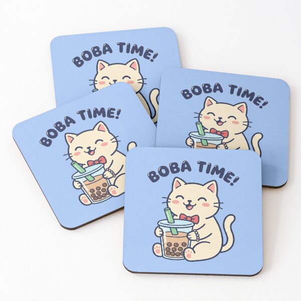 Item preview, "Boba Time!" Cute Kawaii Cat designed and sold by Indraokta22.