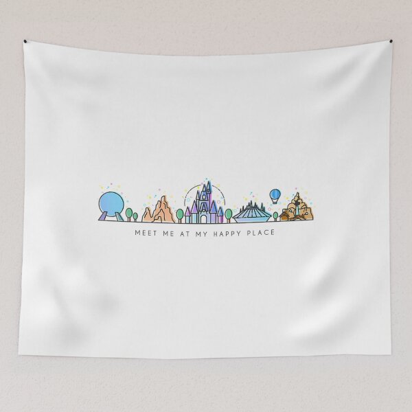 Item preview, Meet Me At My Happy Place Vector Orlando Theme Park Illustration Design designed and sold by ChantalMaillard.