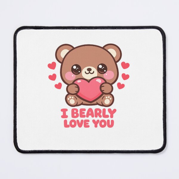 Item preview, I Bearly Love You – Cute Kawaii Bear Valentine Heart Design designed and sold by RonBear-Designs.