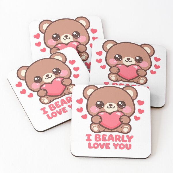 Item preview, I Bearly Love You – Cute Kawaii Bear Valentine Heart Design designed and sold by RonBear-Designs.