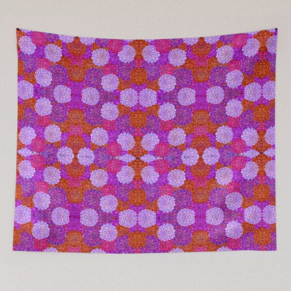 Item preview, Zinnia Garden Geometric Pattern designed and sold by TabersTrades.