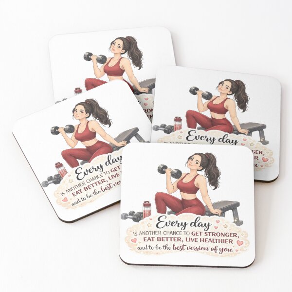 Item preview, Getting stronger, fitter, healthier every day - fitness motivation quote designed and sold by Annika Shurafa.