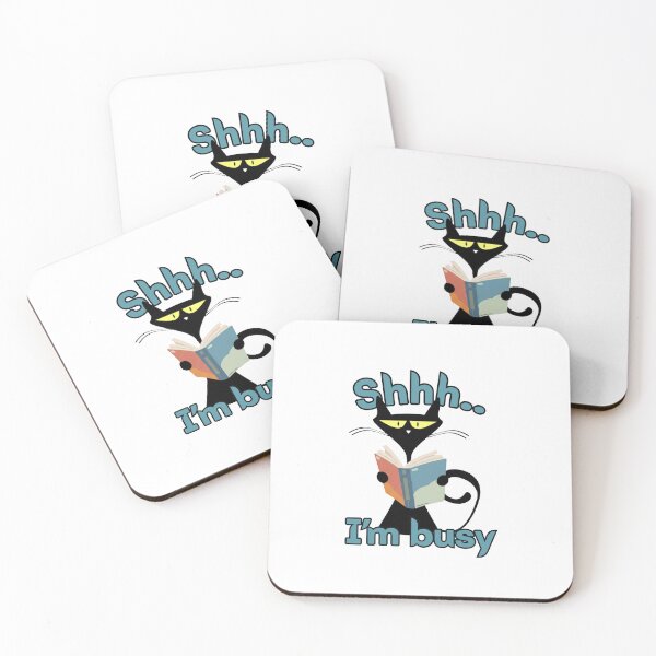 Item preview, Shhh… I’m Busy Reading Cat designed and sold by LazyDuo.