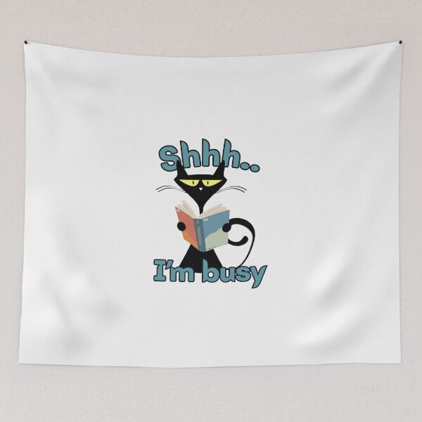 Item preview, Shhh… I’m Busy Reading Cat designed and sold by LazyDuo.