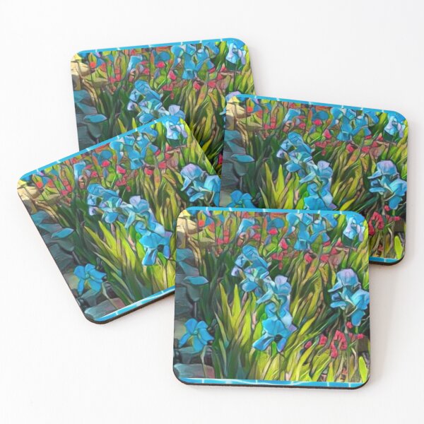 Item preview, Blue Irises with Blue Border designed and sold by oh-bi-me.