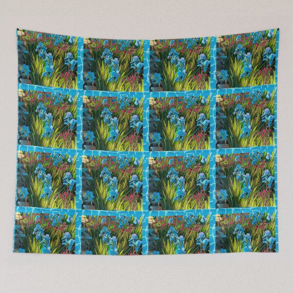 Item preview, Blue Irises with Blue Border designed and sold by oh-bi-me.