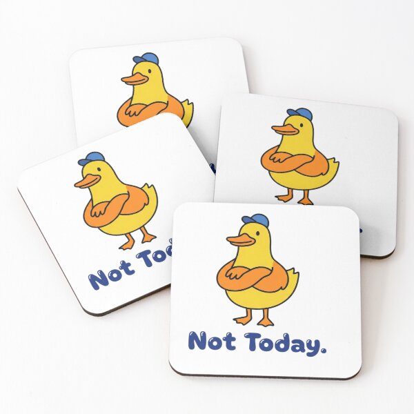 Item preview, Cute cartoon duck wearing a blue cap with arms crossed and text "Not Today." designed and sold by rajeshbac.