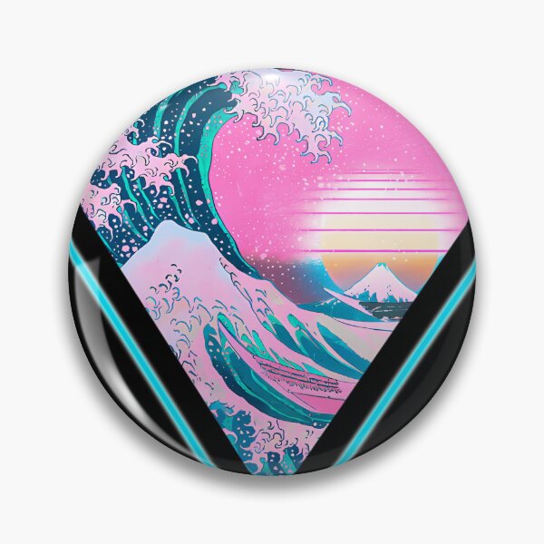 Item preview, Vaporwave Aesthetic Great Wave Retro Triangle designed and sold by StephaneCheval.