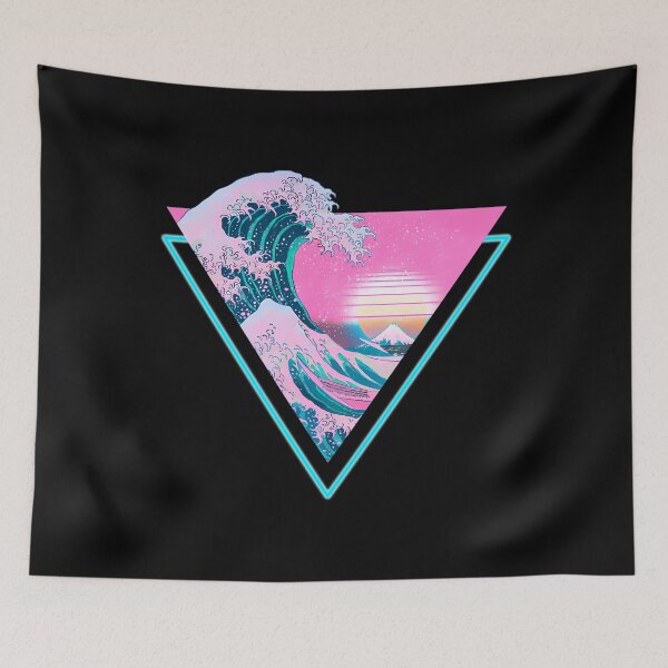 Item preview, Vaporwave Aesthetic Great Wave Retro Triangle designed and sold by StephaneCheval.