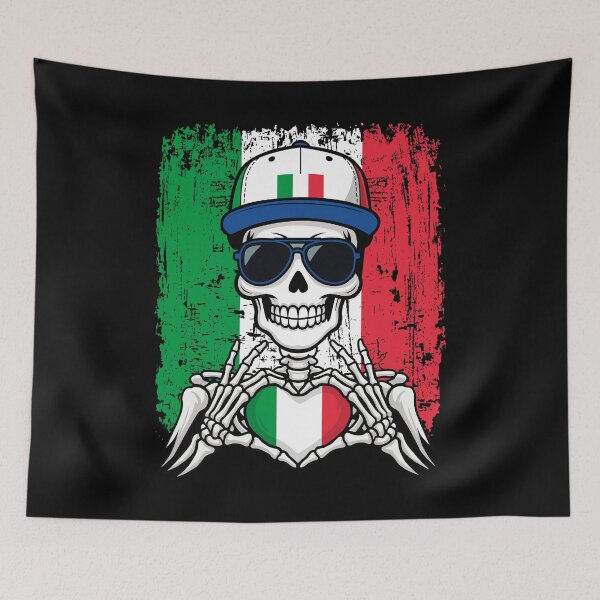 Item preview, Italian Pride Skeleton Art - Italy Football & Forza Azzurri Tee designed and sold by Colorful Designs.