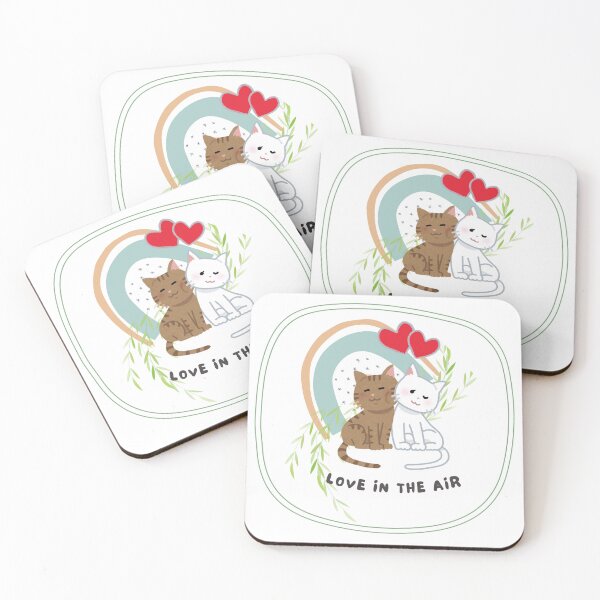 Item preview, Love in the Air - Cute Cats & Rainbow Aesthetic designed and sold by Dimu Co..