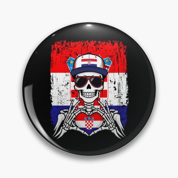 Item preview, Croatian Spirit Skeleton Art - Croatia Football & Checkboard Pride Tee designed and sold by Colorful Designs.