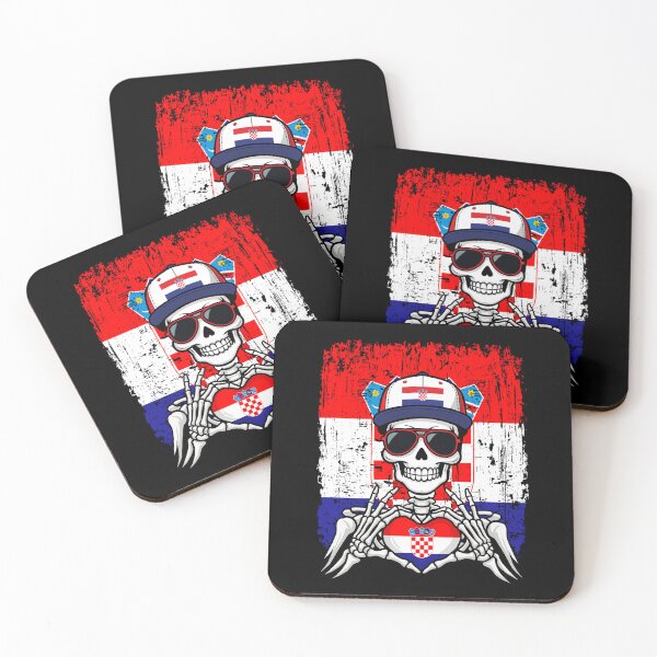 Item preview, Croatian Spirit Skeleton Art - Croatia Football & Checkboard Pride Tee designed and sold by Colorful Designs.