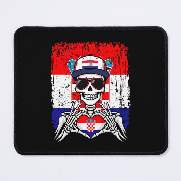 Item preview, Croatian Spirit Skeleton Art - Croatia Football & Checkboard Pride Tee designed and sold by Colorful Designs.